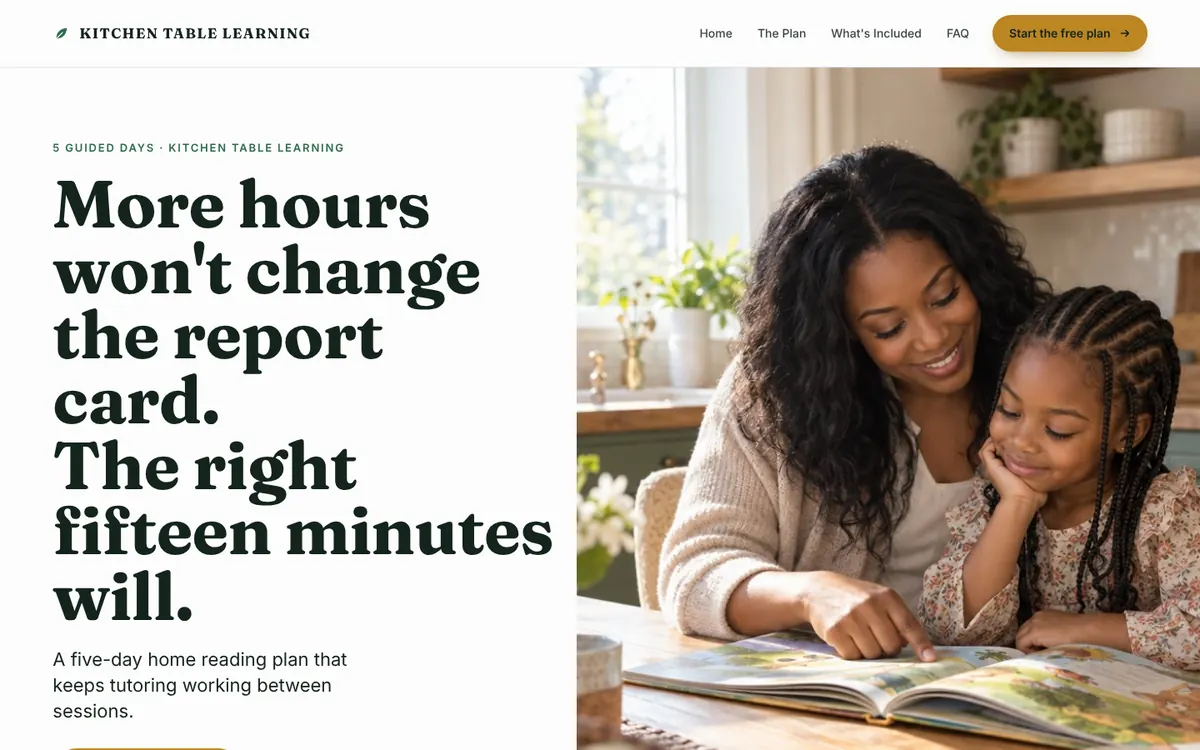 A plan's sales page: The Home Practice Plan by Kitchen Table Learning.