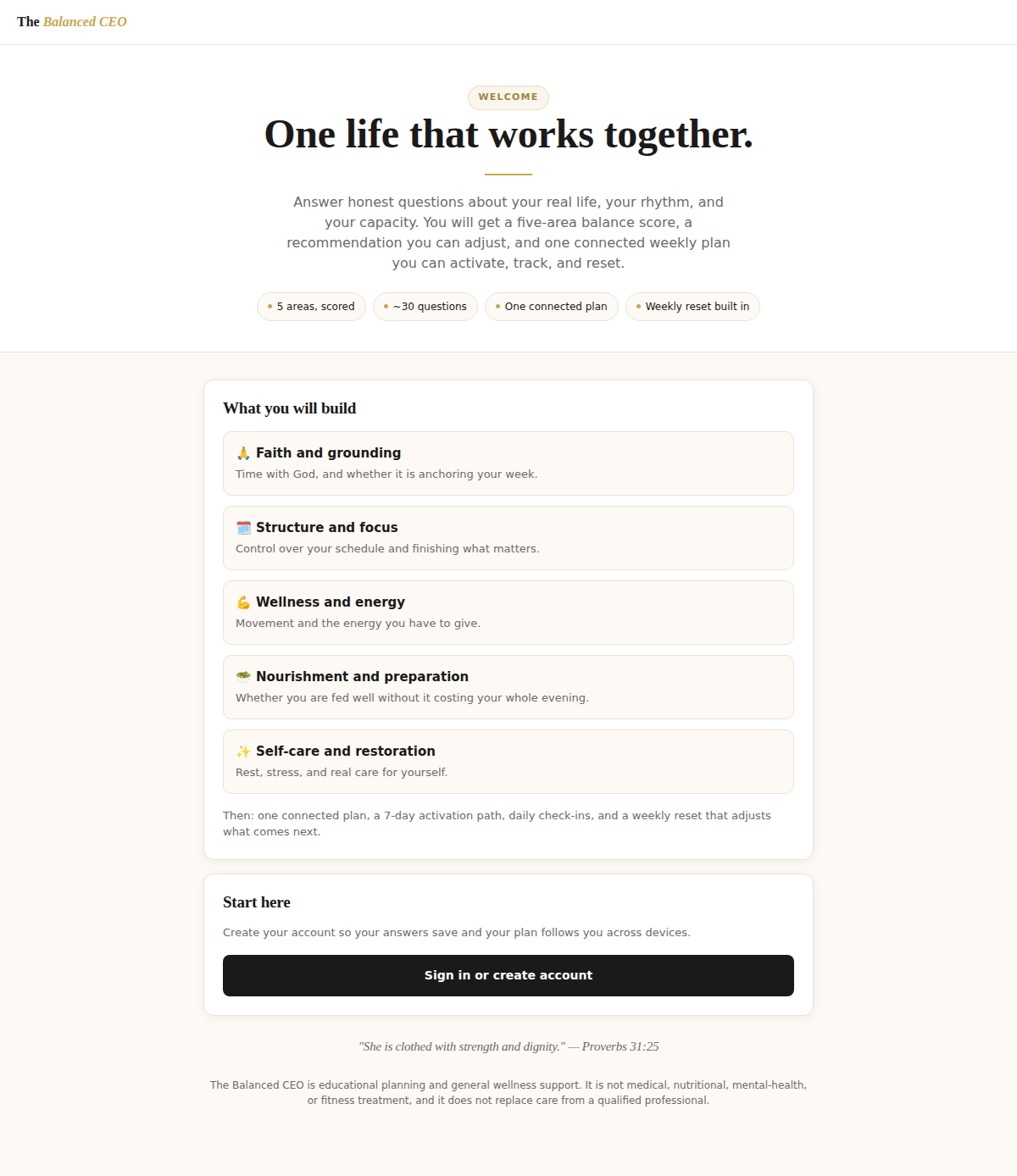 A plan product's welcome page: One life that works together.
